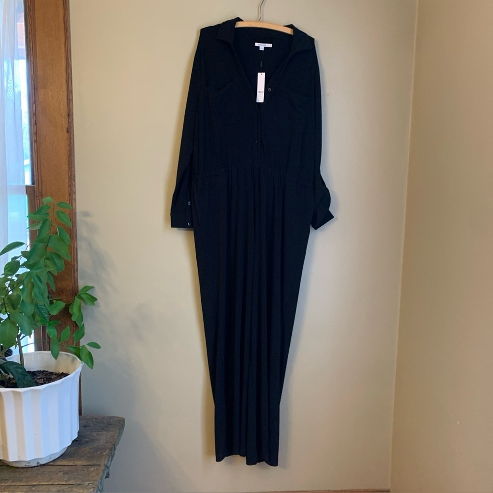 Chicos Jumpsuit NWT Women Sz 3 Utility Stretch Waist Office Career Black Romper
